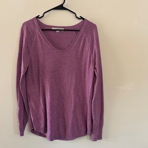 LOFT Women's Long Sleeve Purple Top